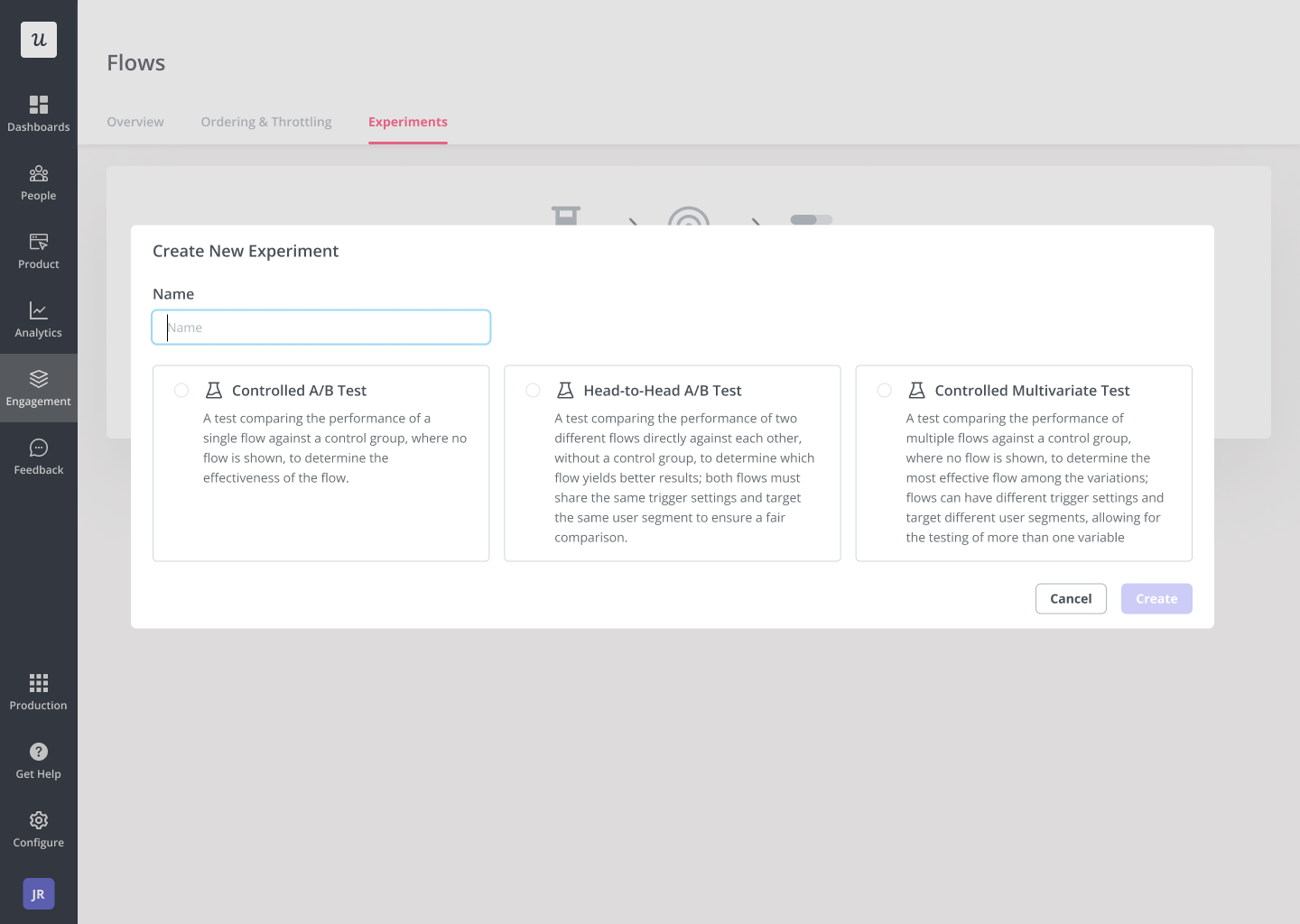 Test types in Userpilot.