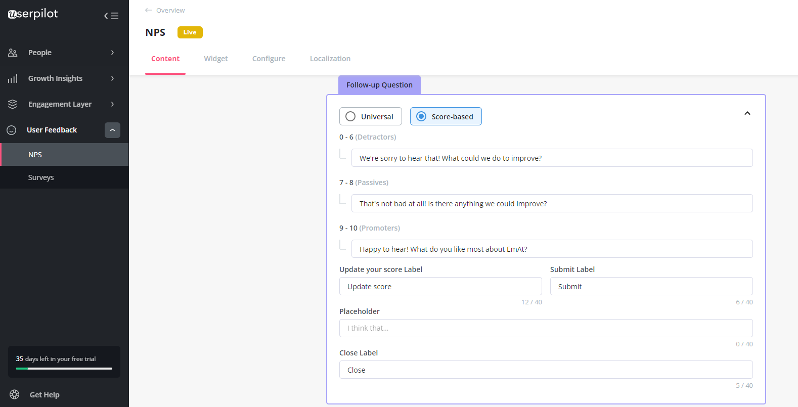 NPS follow up questions