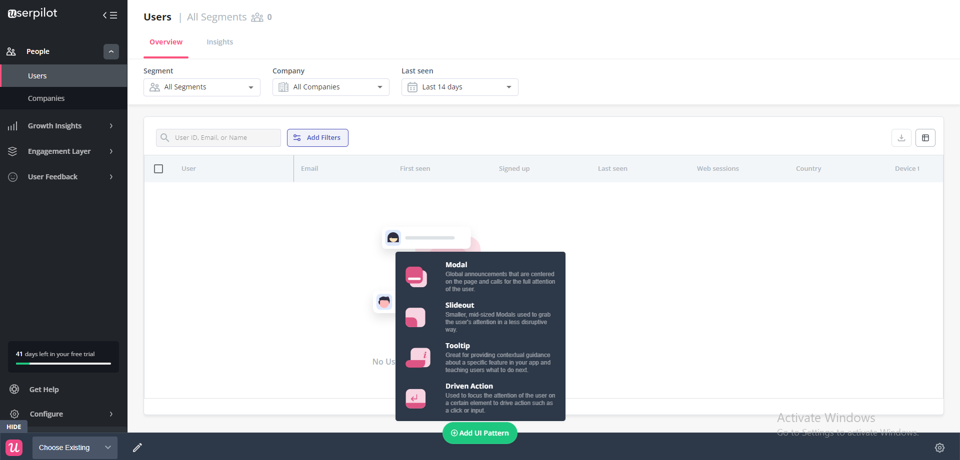 Benefit from Userpilot's different UI patterns