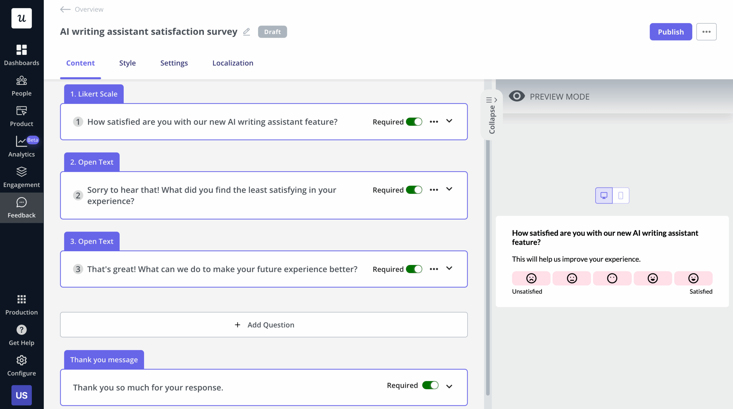 Trigger feature surveys with Userpilot