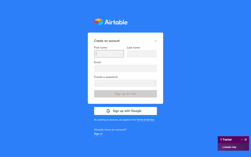 airtable signup