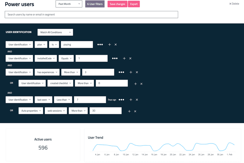 Power user segmentation