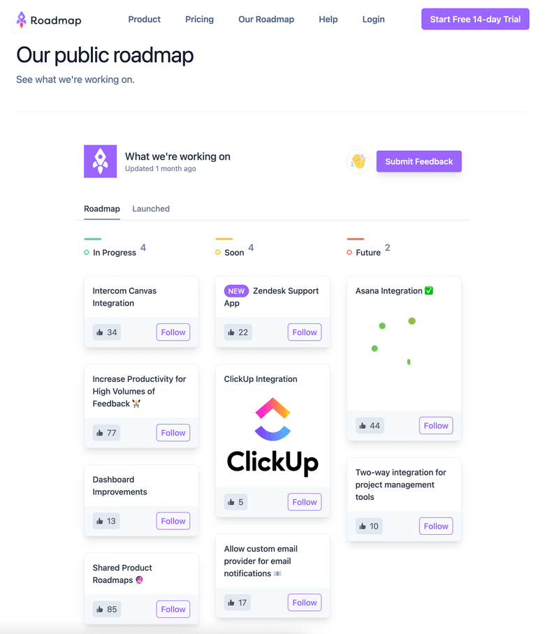 Clickup-public-product-roadmap