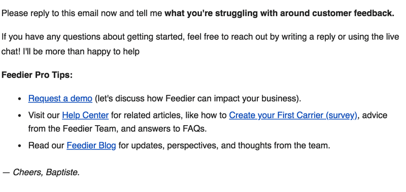  The above picture is an onboarding email