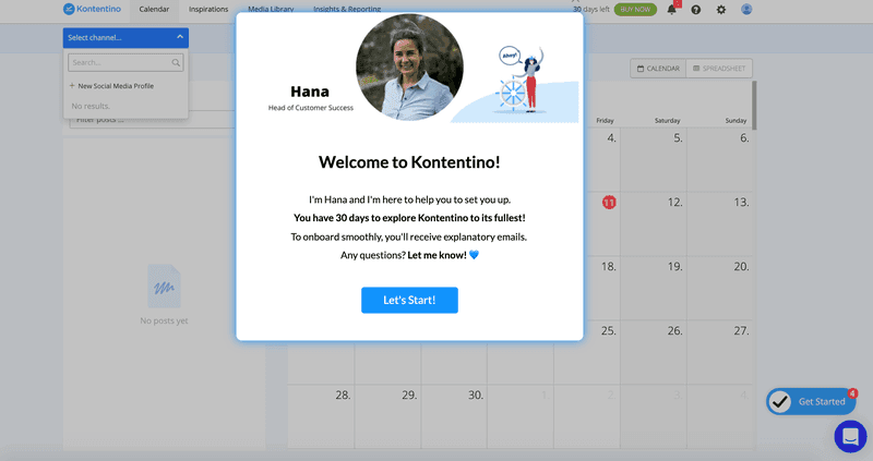 Kontentino onboarding checklist customer success