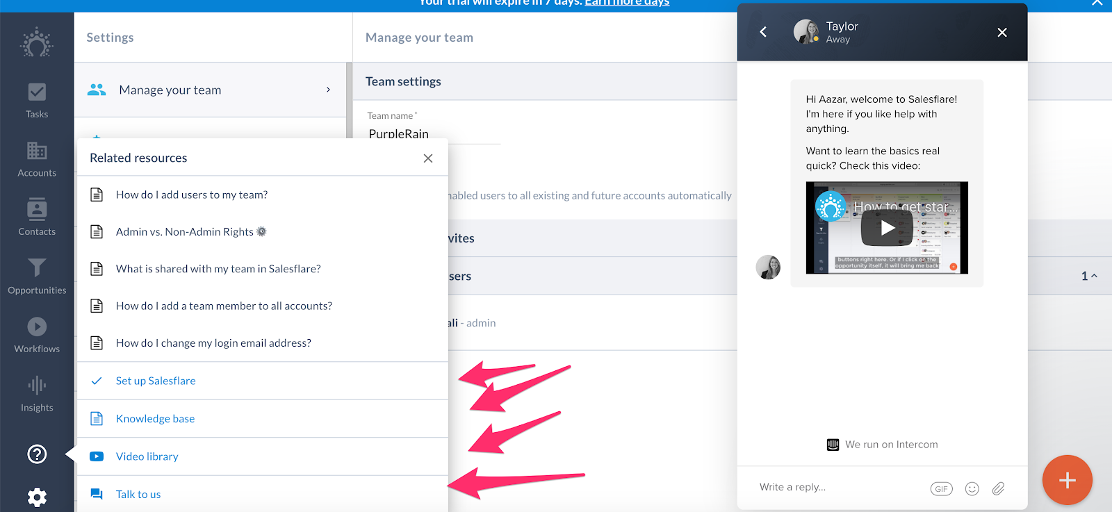 salesflare user onboarding example 6