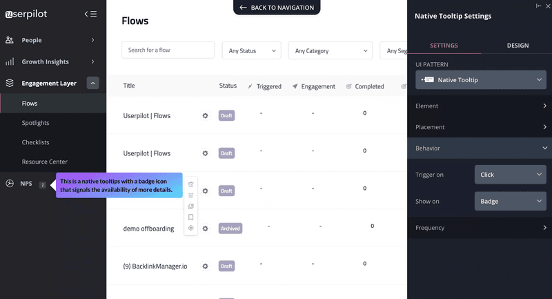 Userpilot native tooltips