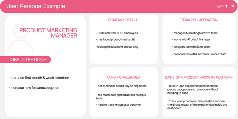 Userpilot user persona template