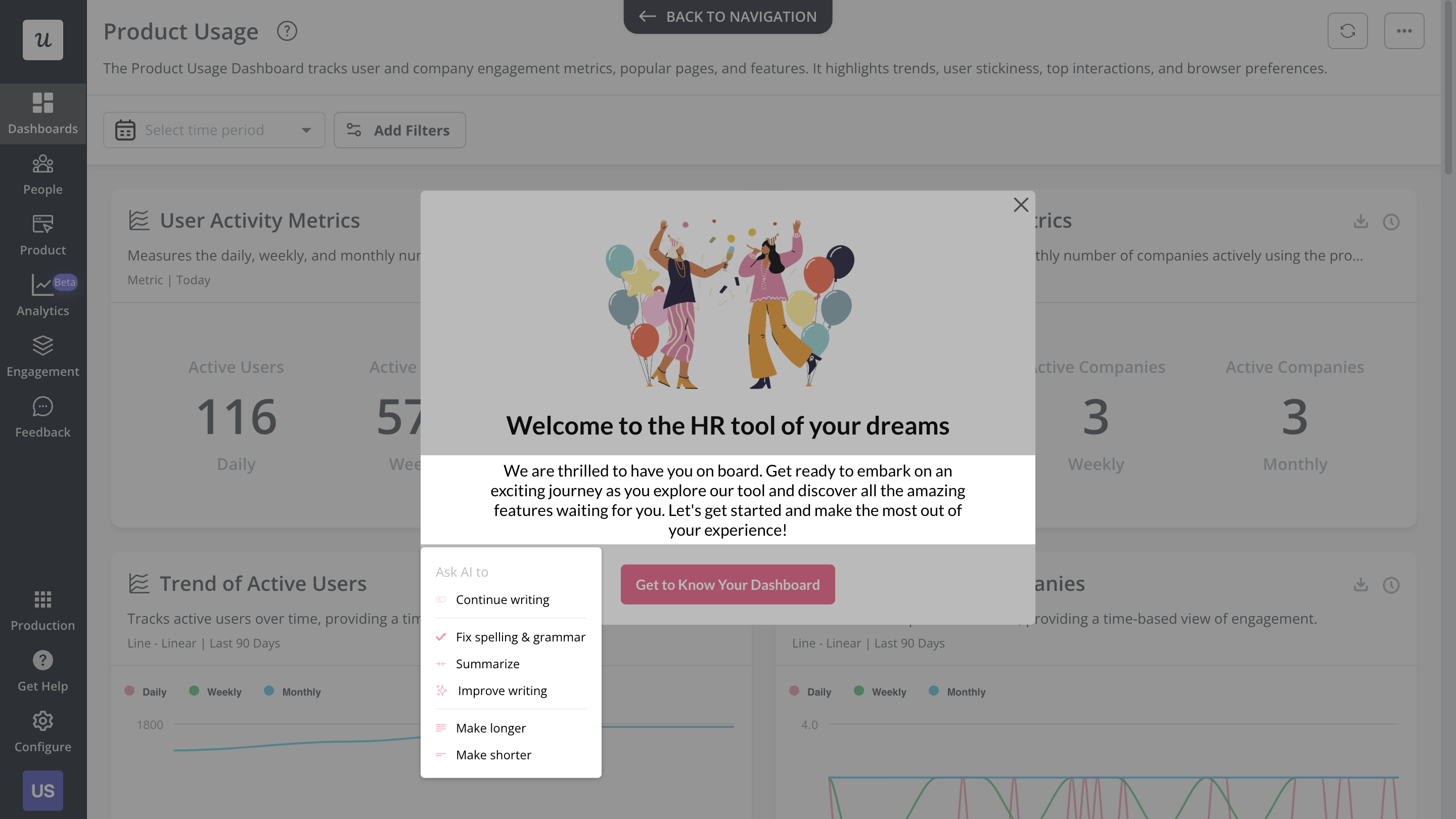 Userpilot writing assistant