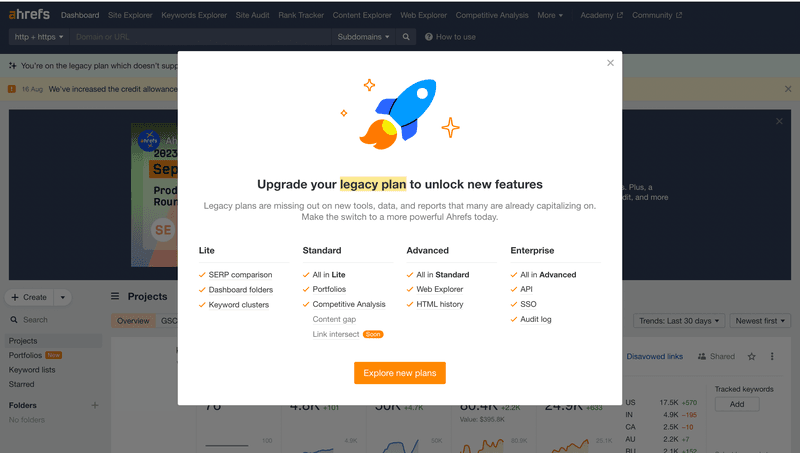PLG for complex products: Ahrefs upsells