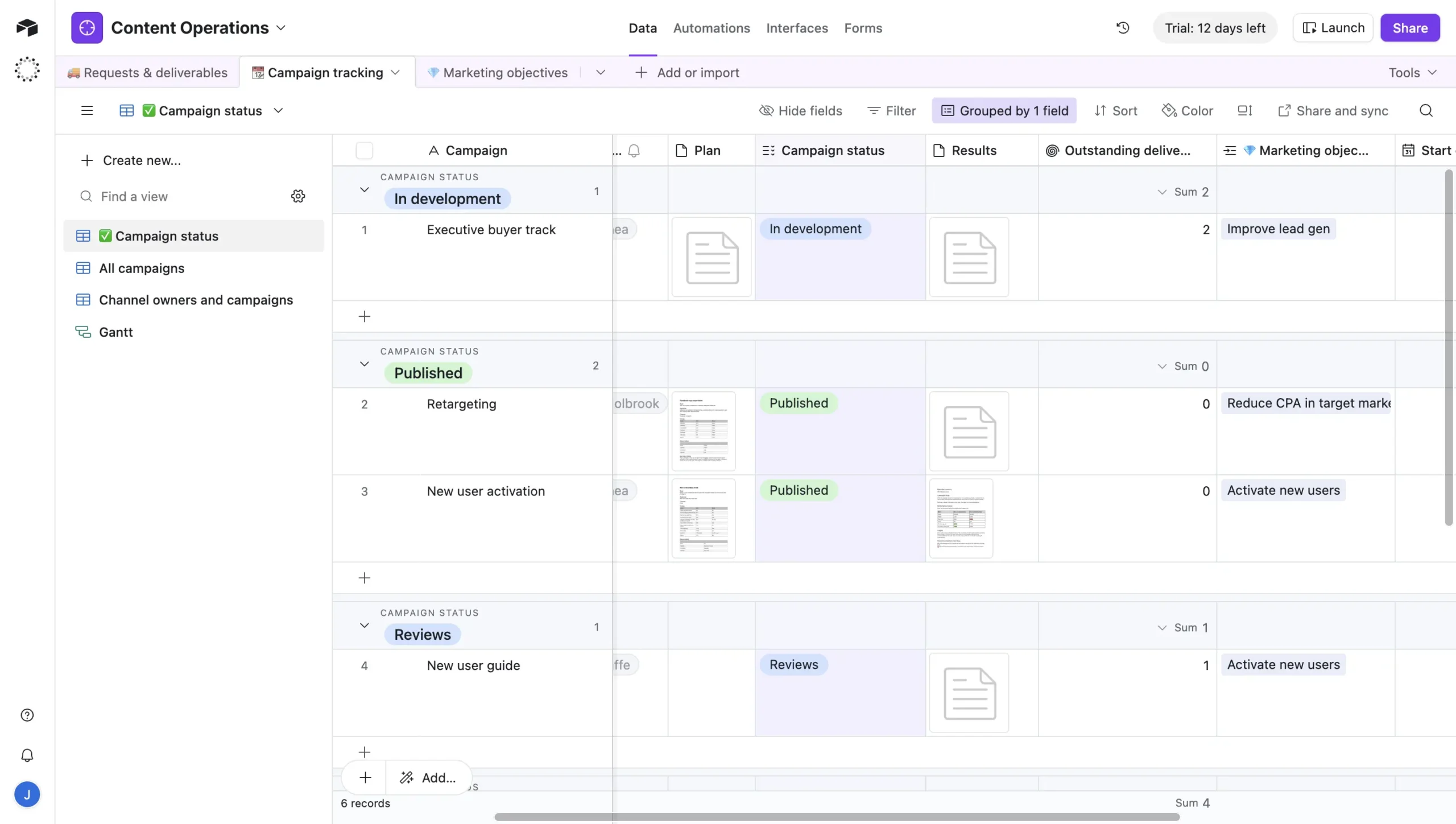 airtable free trial dashboard 