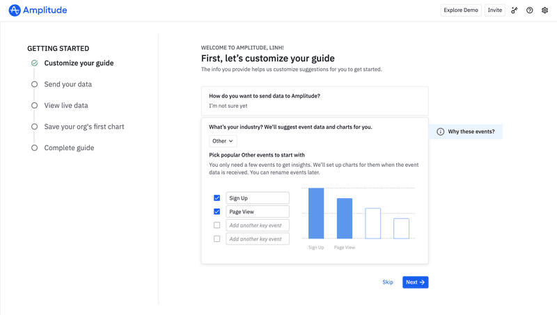 Amplitude onboarding checklist guidance