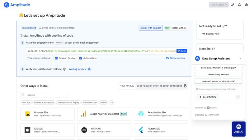 Amplitude onboarding experience