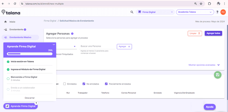 An onboarding checklist in Talana. Created with Userpilot