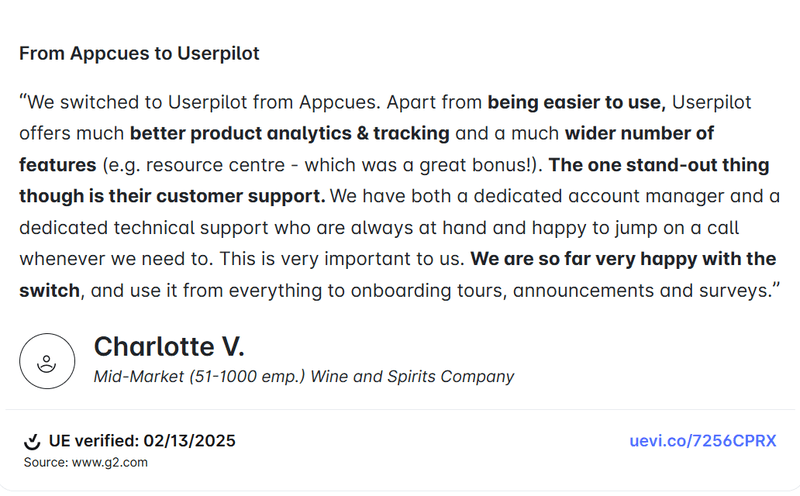 Appcues-to-Userpilot-tesimonial