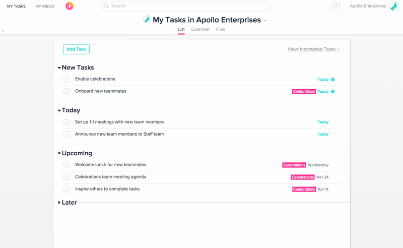 Asana engagement gamification example