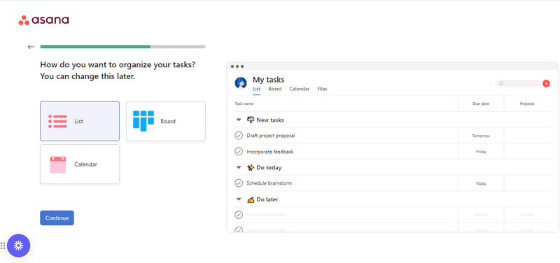 asana product interactive walkthrough