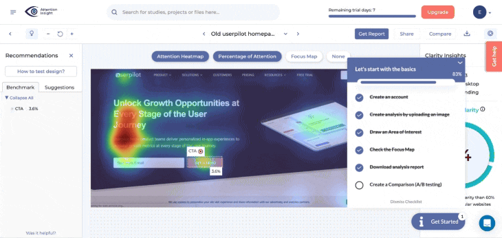 attention insight's interactive walkthrough created with Userpilot