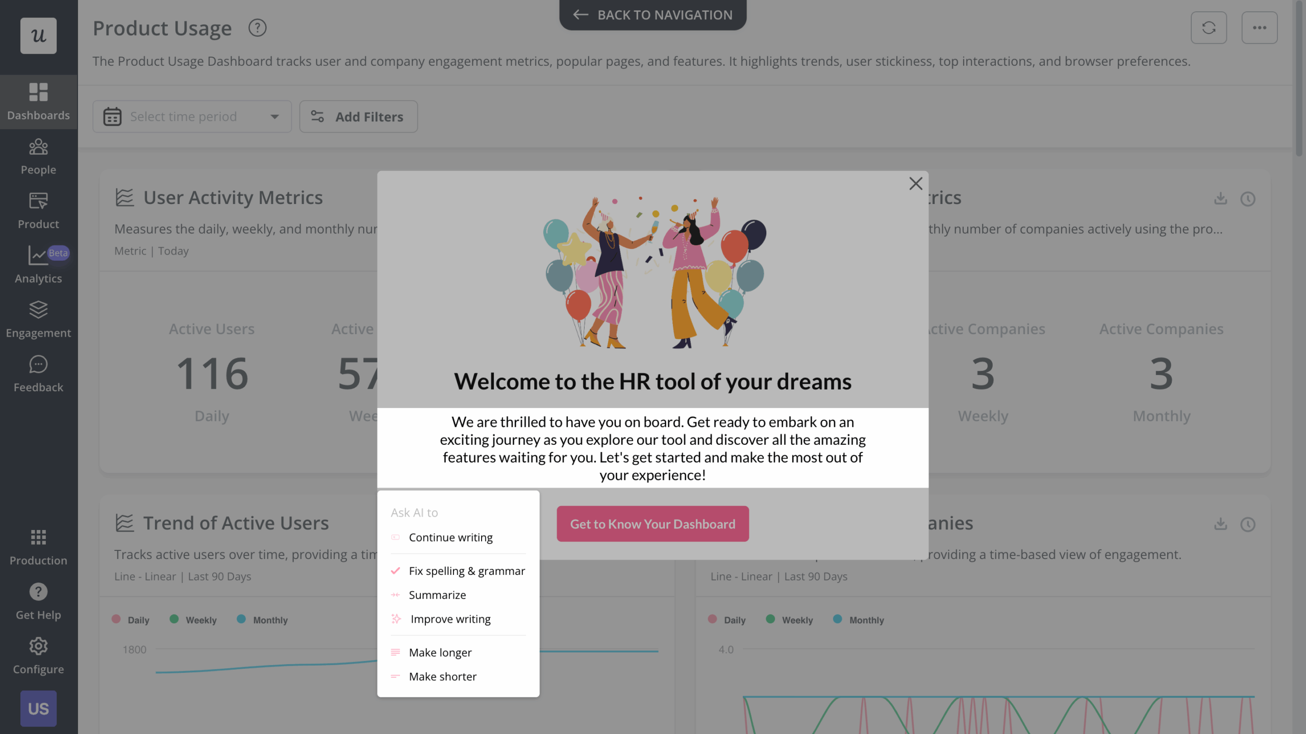 Userpilot's AI writing assistant.