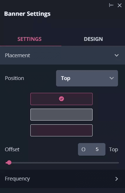 Banner settings in Userpilot.