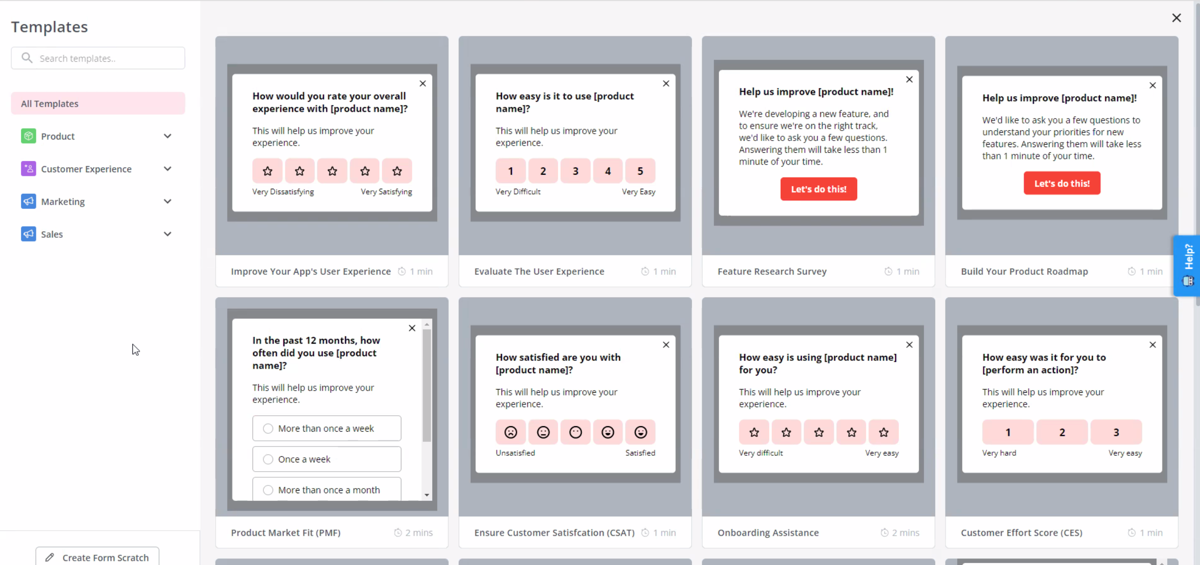 Survey templates in Userpilot.