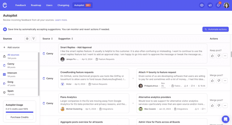 canny software for customer feedback