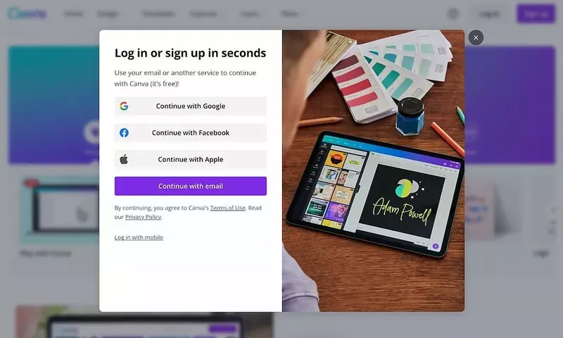 canva-sign-up-page-design