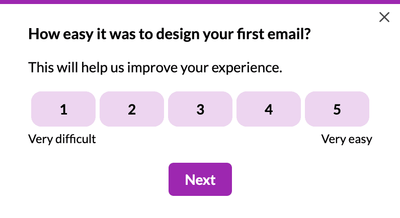 CES survey created in Userpilot.