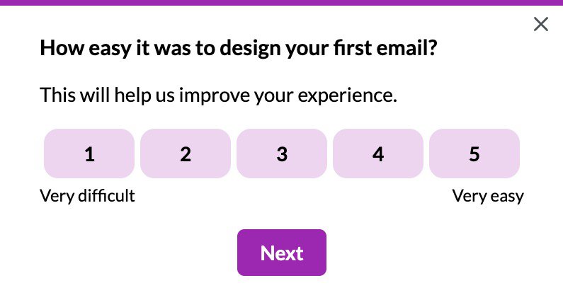 In-app survey created in Userpilot
