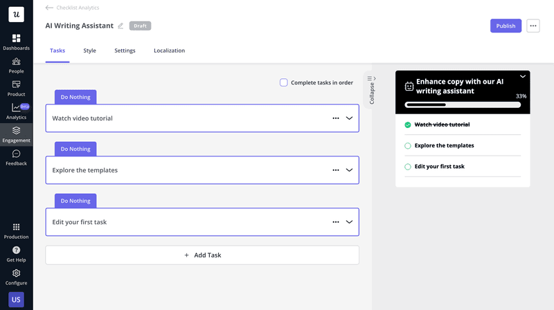 Onboarding checklist created in Userpilot