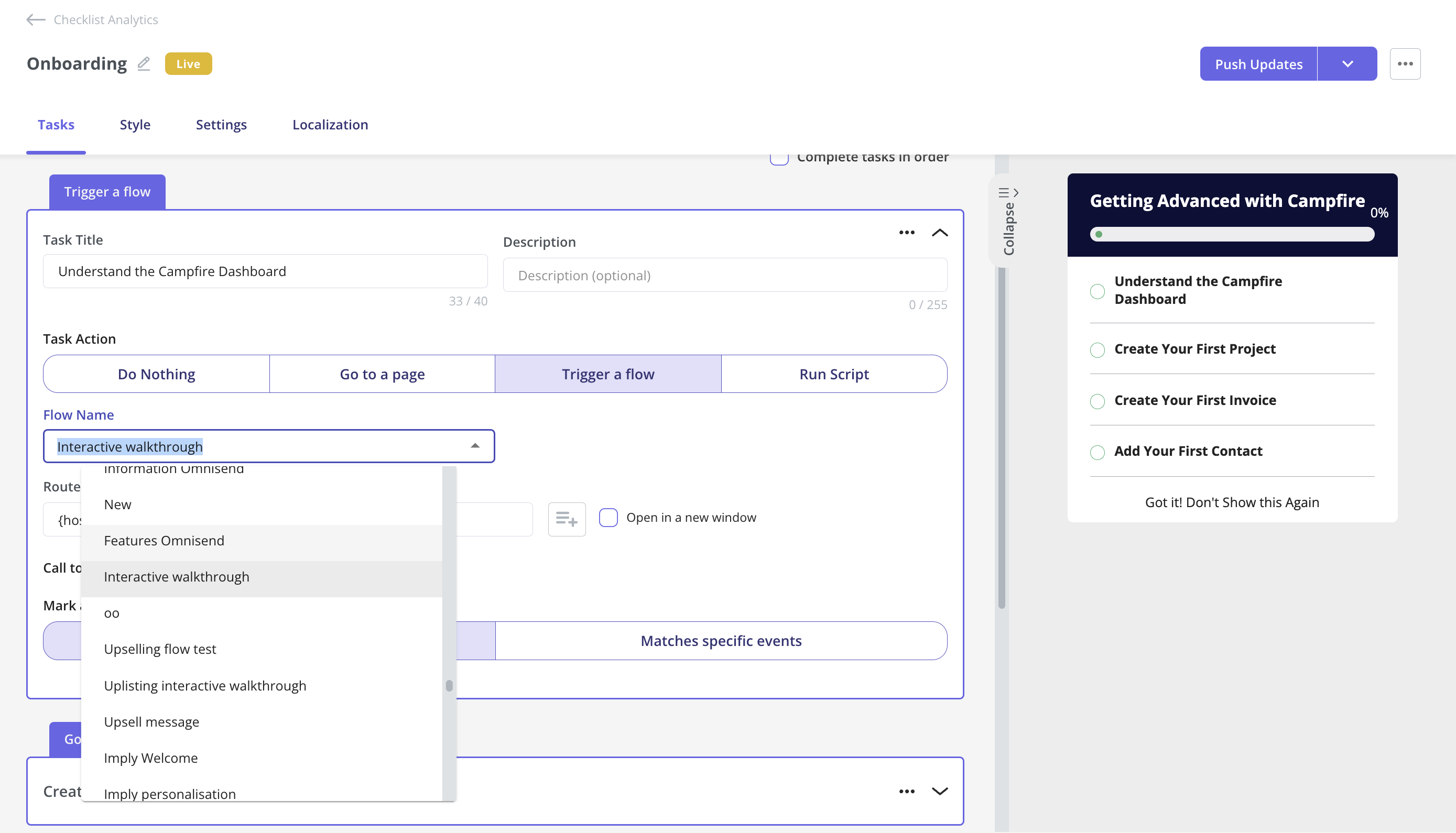 Create checklists code-free with Userpilot.