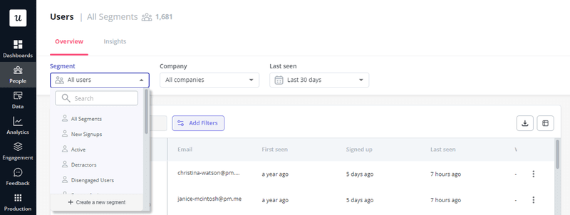 new feature announcement segmentation