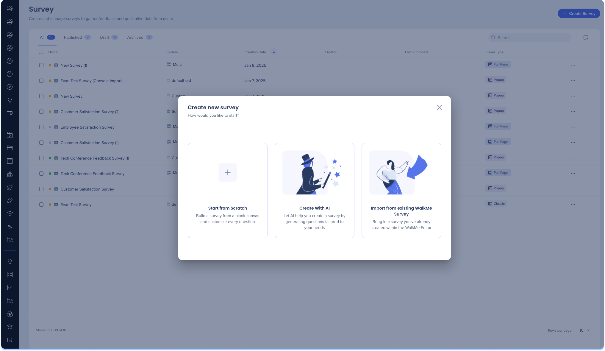 WalkMe Surveys in the Console - WalkMe Help Center