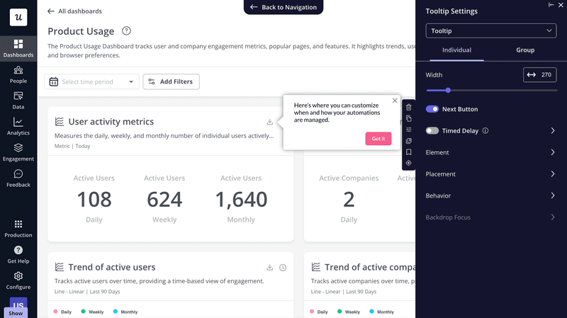 Creating a tooltip in Userpilot.