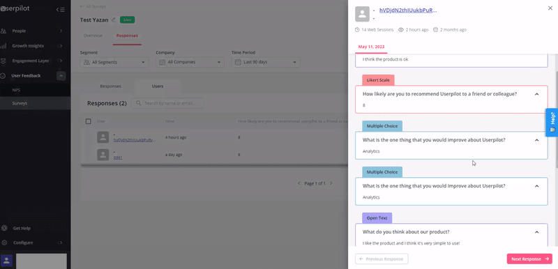 Customer engagement feedback collection surveys