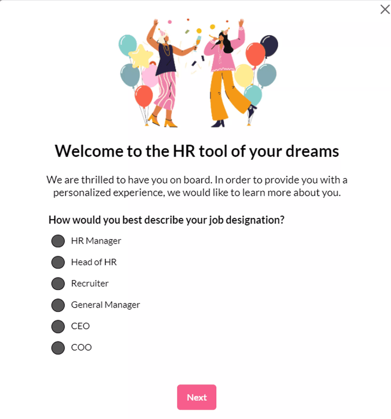 Use a welcome survey to create a personalized onboarding experience and shorten time to value.