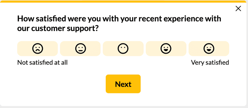 Customer feedback survey on userpilot