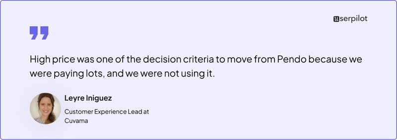 Former Pendo customer on its pricing.