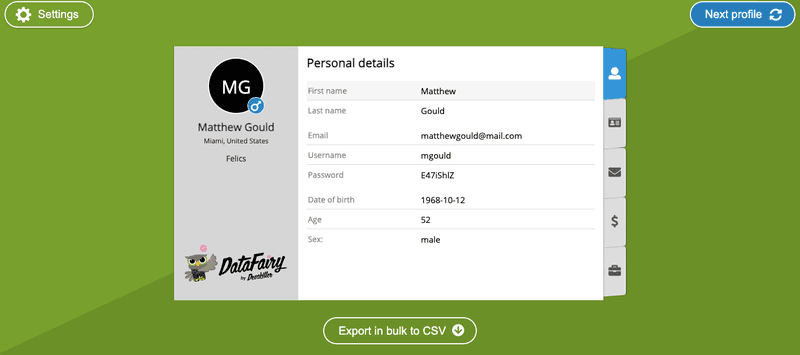 datafairy dummy data
