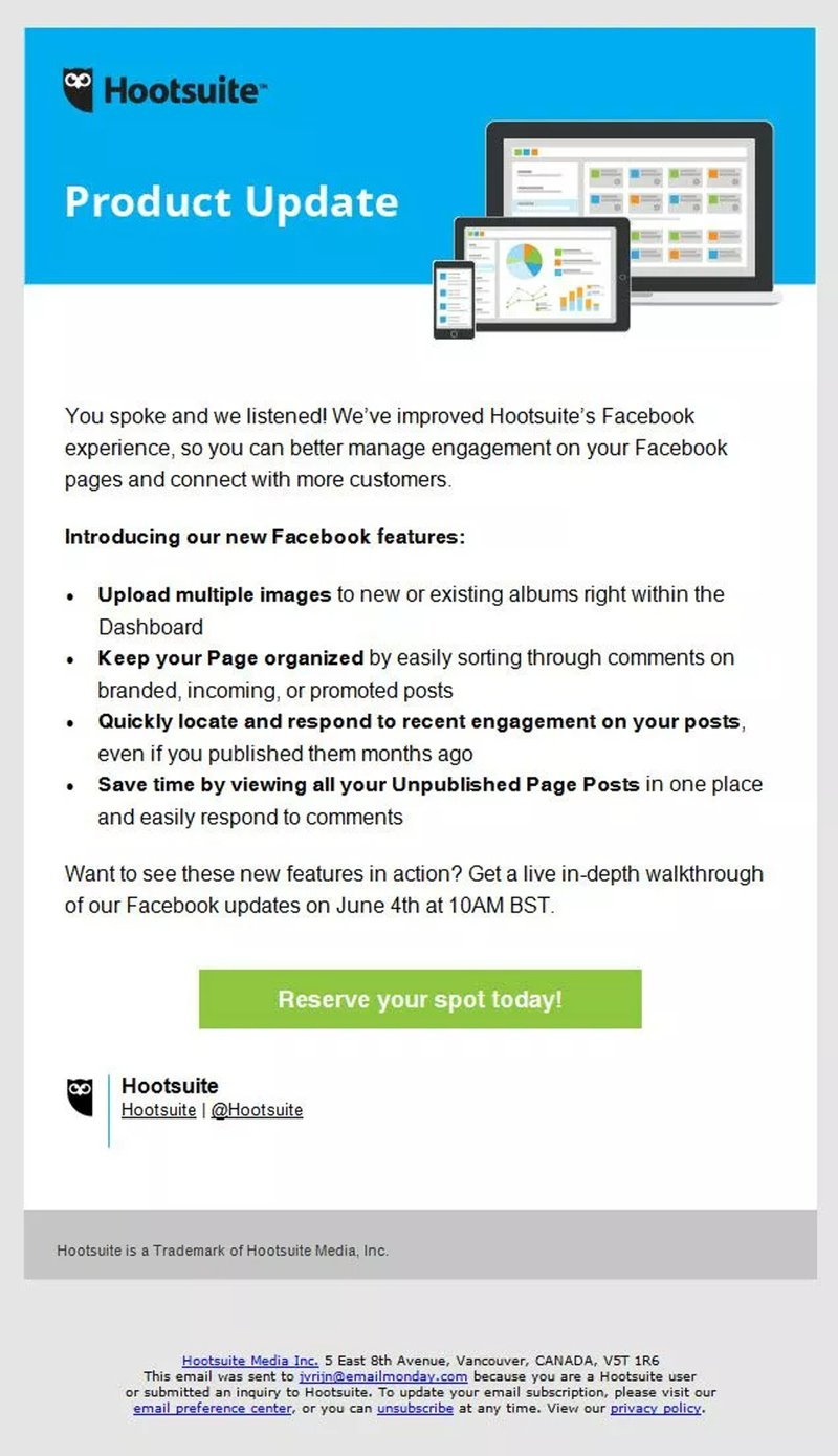 Hootsuite re-engagement email