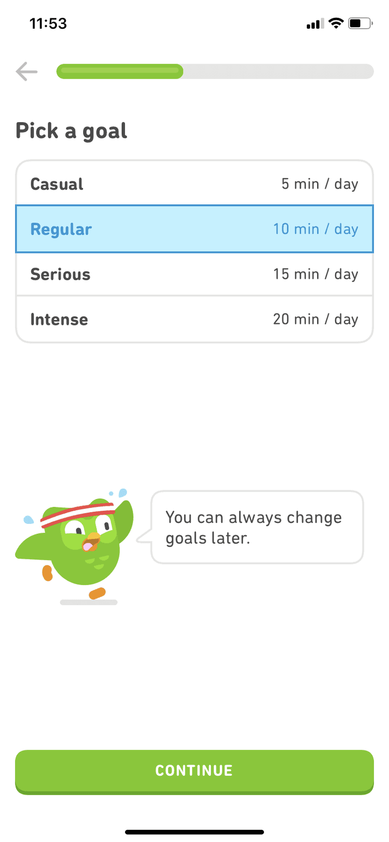 Duolingo’s onboarding experience (Image source: Good UX)