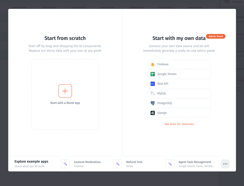 Jetadmin empty state