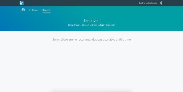 LinkedIn empty screen