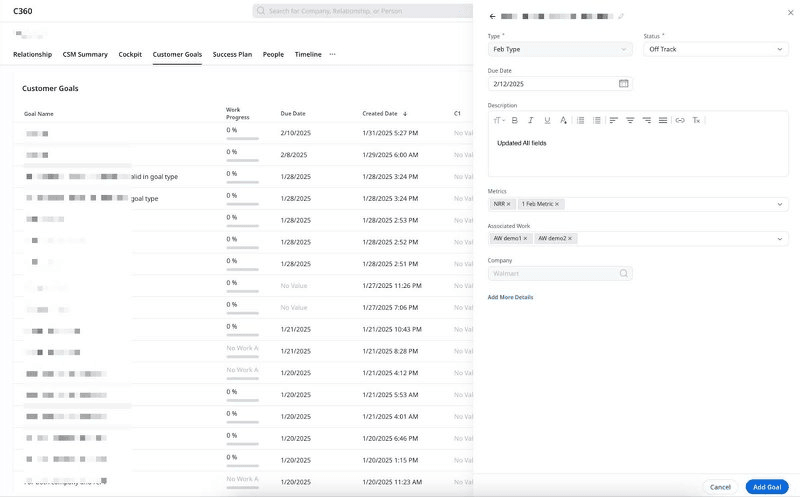 Gainsight CS enables you to track customer goals in detail, but be prepared to invest significant time in setup and ongoing maintenance.