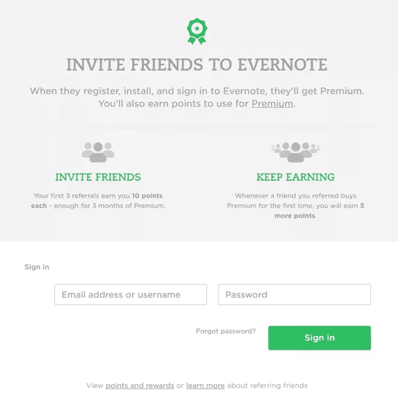 Evernote referral program