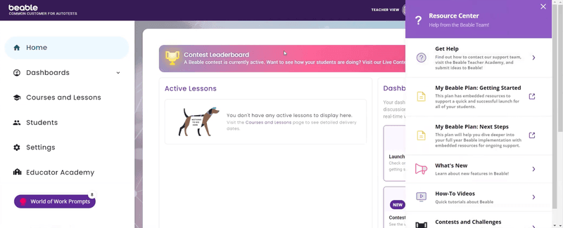 Example of Beable’s resource center made with Userpilot.