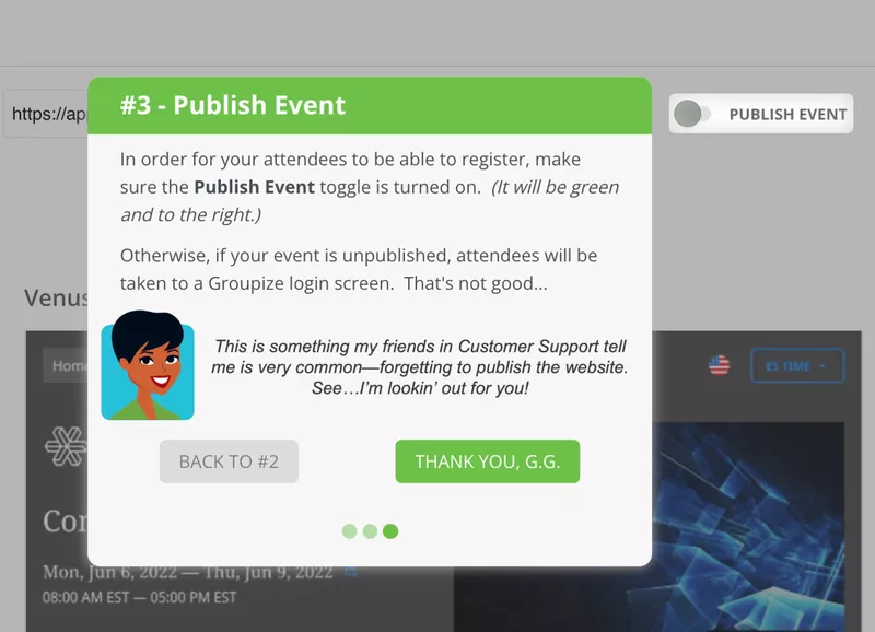 groupize's tooltips - in-app guidance