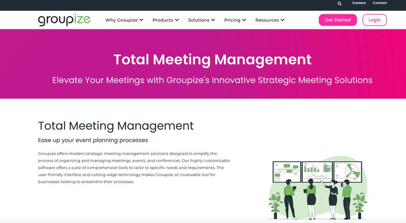 Groupize homepage