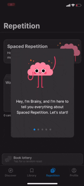 Example of Headway’s feature announcement.