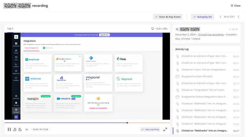 Session recordings are now available in Userpilot
